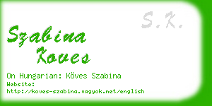 szabina koves business card